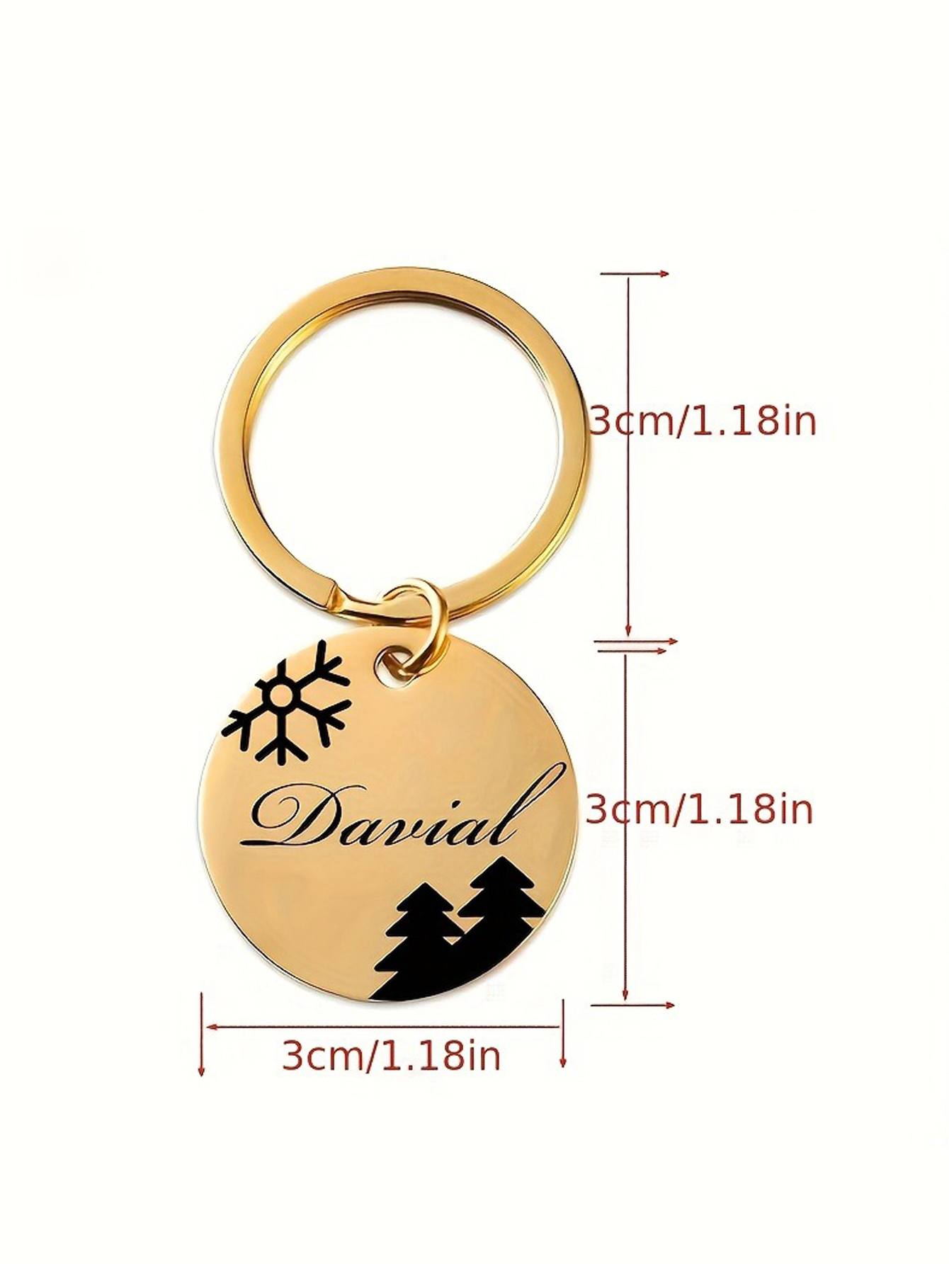 Custom Stainless Steel Christmas Keychain